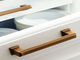 Brushed Brass 192mm Kitchen Cabinet Handles , Modern Bathroom Drawer Pulls Arched Golden handle
