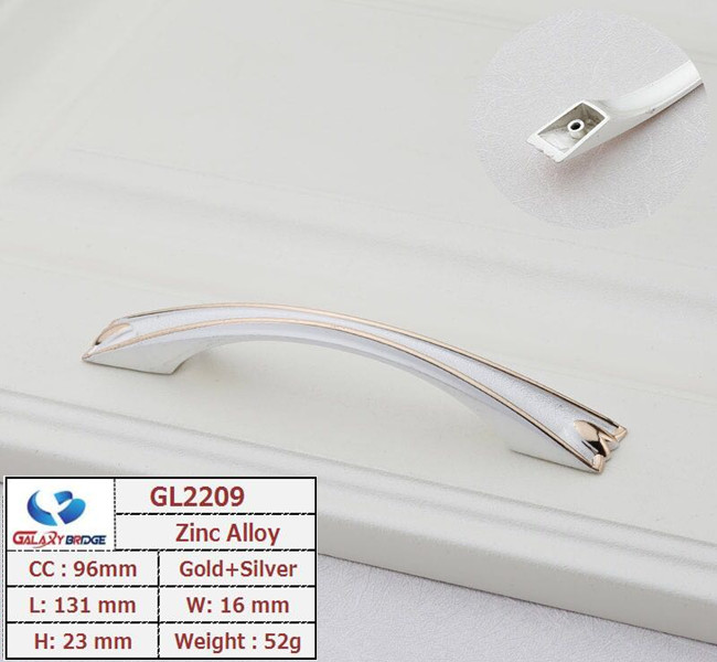 Zink-Legierungs-Küchenschrank-Hardware-Zug-klassischer weißer Schrank